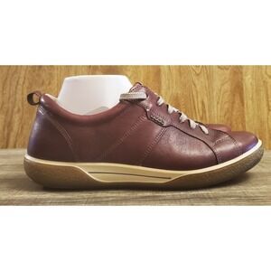 Ecco Chase Leather Lace Up Athletic Sneakers Womens Size 40 US 9/9.5 Burgundy